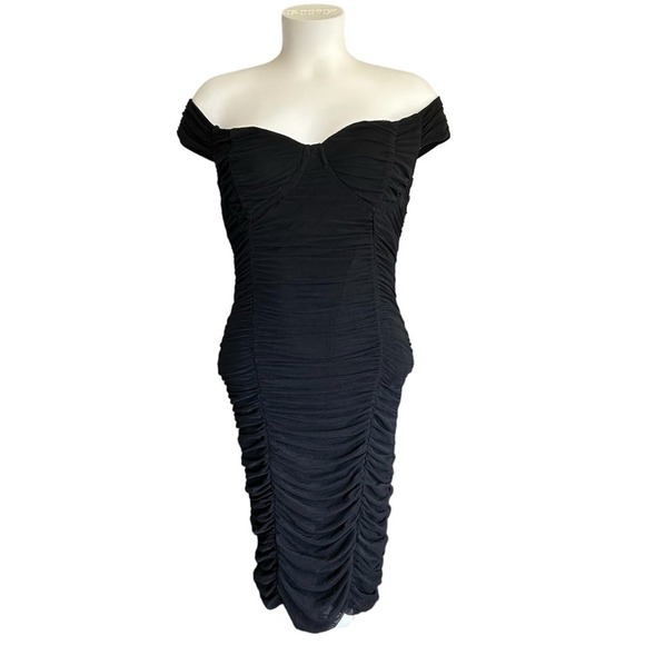 Astr the label black mesh bodycon black dress women’s size medium - Picture 1 of 6
